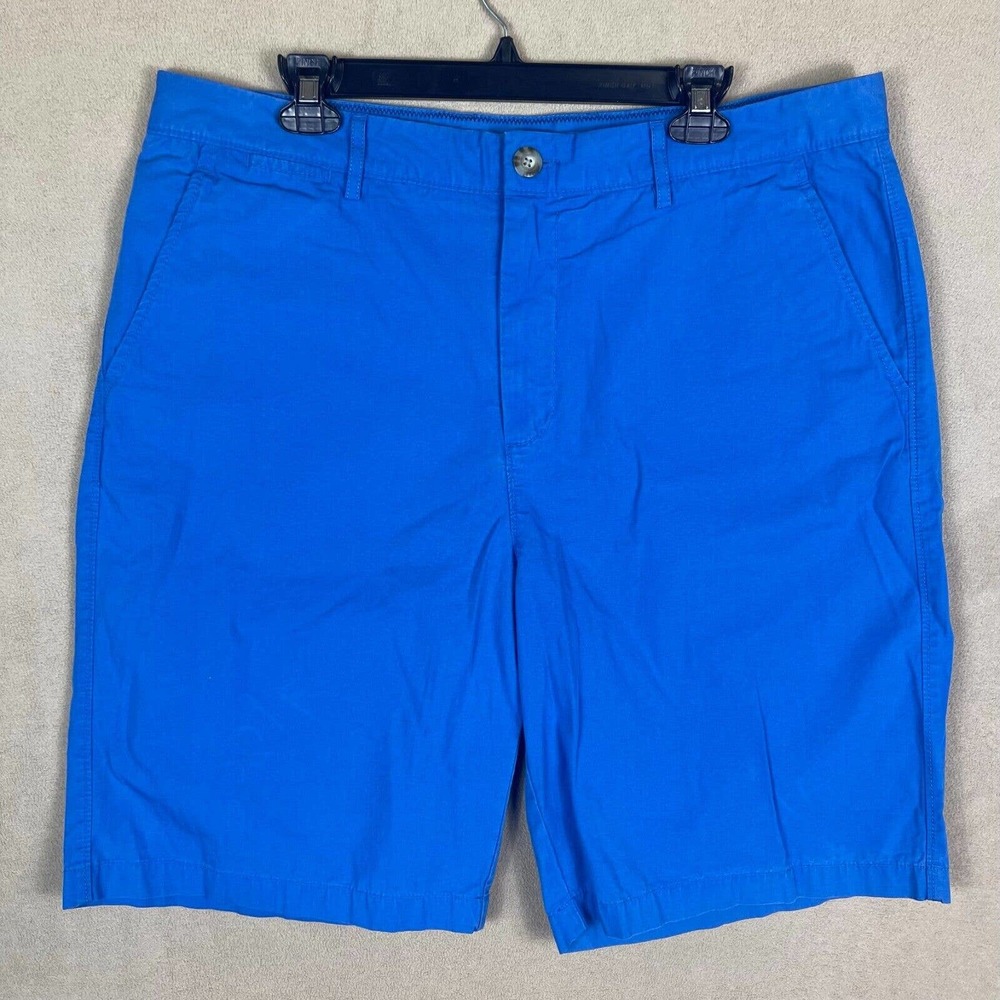 Johnnie O Chino Shorts Mens 38 Blue High Rise Relaxed Fit